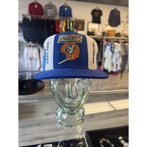 Vintage 1980s Lucky Stripes Oakland Invaders Mesh Back Snap Back Hat Size Large